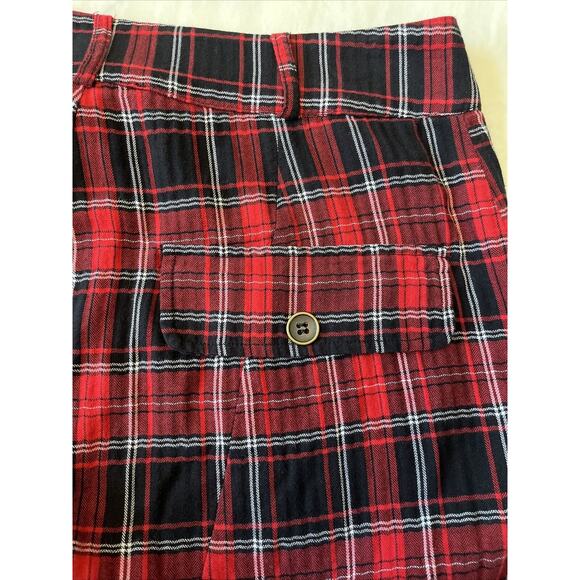Zara Tartan Womens Tartan Plaid Crop Harem Pants Sz S Flat Front Pockets 80s - Picture 7 of 10